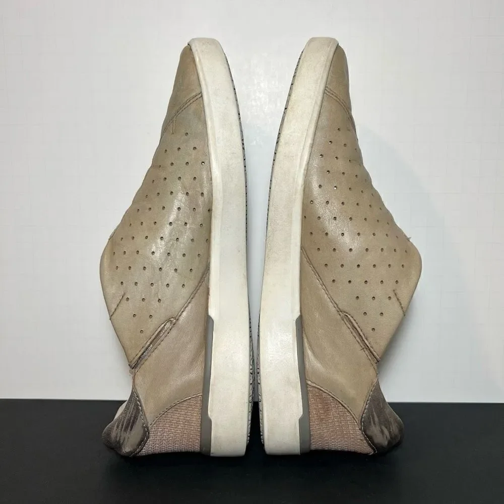 Womens KIZIK Miami Tan + Metallic Slip On Casual Sneakers / Size 8 Medium